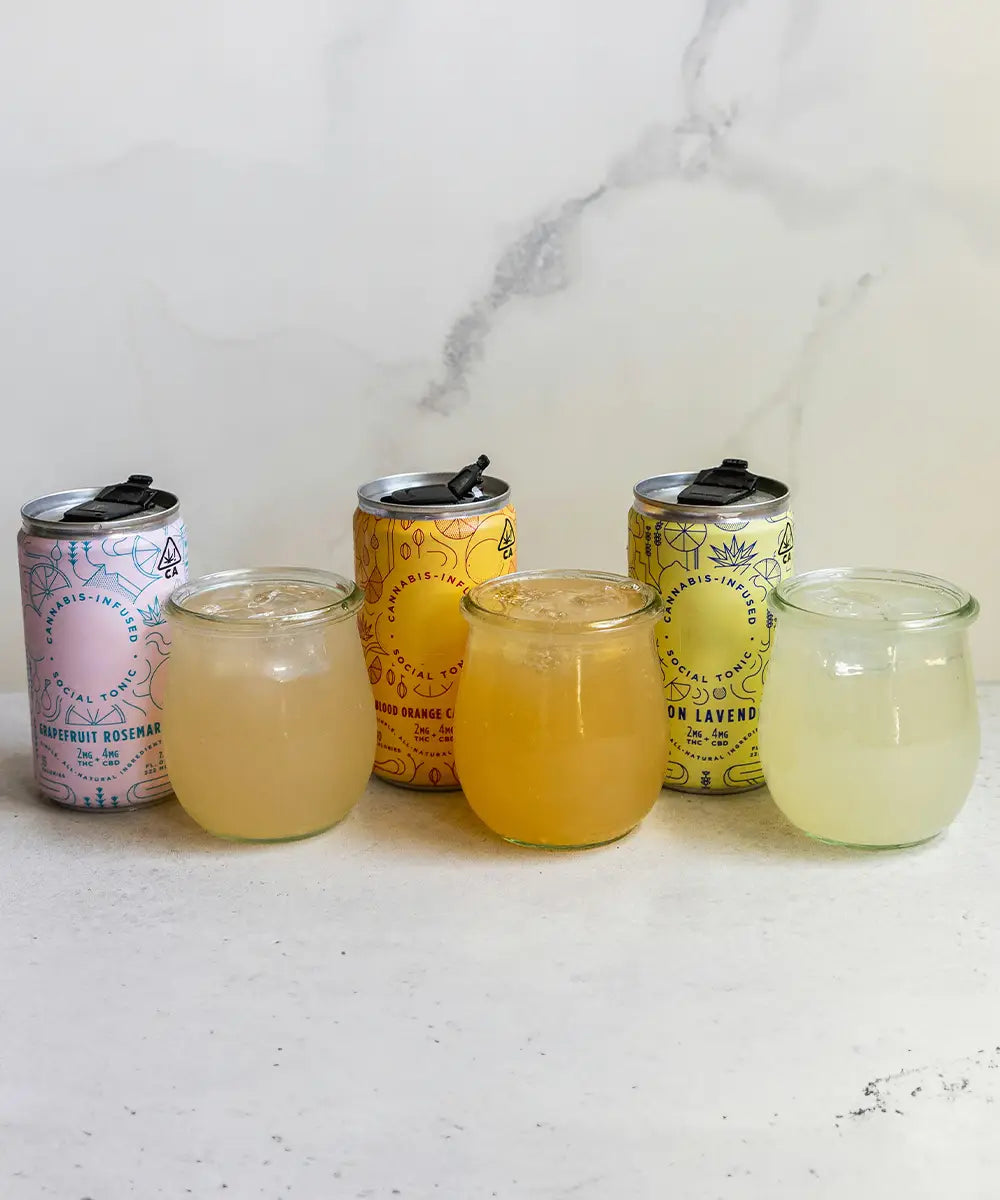 three cup of sparkling drinks